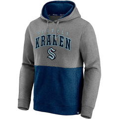 Seattle Kraken Fanatics Block Party Classic Arch Signature Pullover Hoodie - Heathered Gray/Deep Sea Blue | Fanatics online