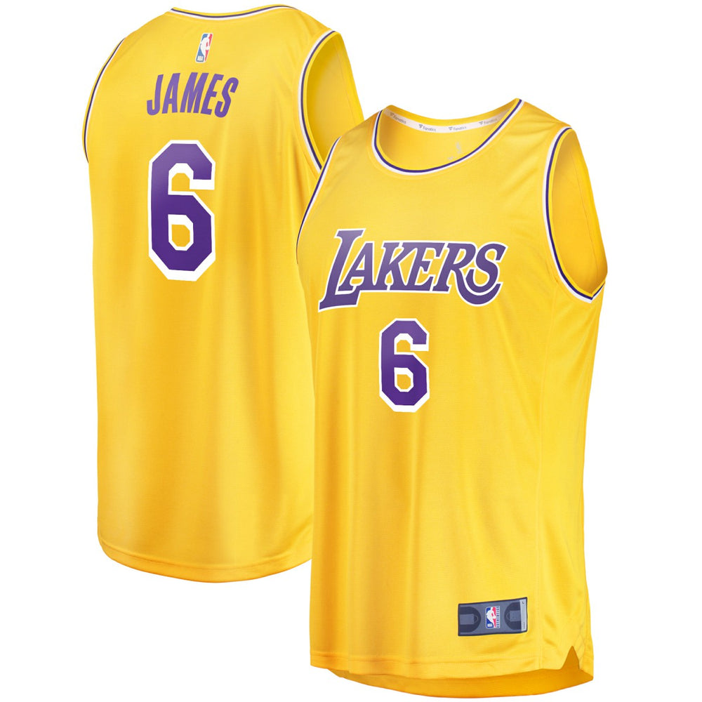 Fanatics LeBron James Los Angeles Lakers #6 Fast Break Replica Player Jersey Gold Icon Edition