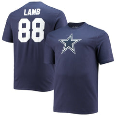 CeeDee Lamb Dallas Cowboys Big & Tall Player Name & Number T-Shirt - Navy - Fanatics