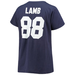 CeeDee Lamb Dallas Cowboys Women's Plus Size Name & Number V-Neck T-Shirt - Navy - Fanatics