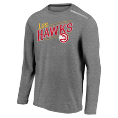 Fanatics Atlanta Hawks 2021 Noches Éne-Bé-A Authentic Shooting Long Sleeve T-Shirt Heather Charcoal