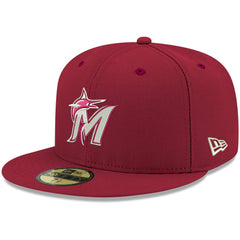 Miami Marlins New Era White Logo 59FIFTY Fitted Hat Outlet