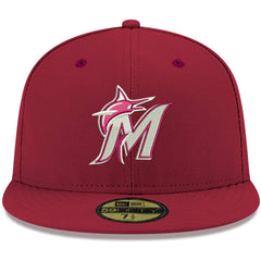 Miami Marlins New Era White Logo 59FIFTY Fitted Hat Outlet