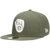 Milwaukee Brewers New Era White Logo 59FIFTY Fitted Hat Outlet