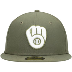 Milwaukee Brewers New Era White Logo 59FIFTY Fitted Hat Outlet
