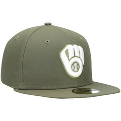 Milwaukee Brewers New Era White Logo 59FIFTY Fitted Hat Outlet