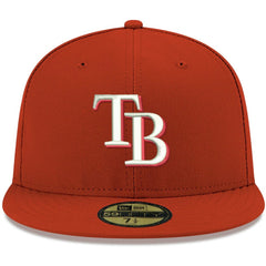 Tampa Bay Rays New Era White Logo 59FIFTY Fitted Hat Outlet