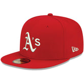 Athletics New Era White Logo 59FIFTY Fitted Hat for sale