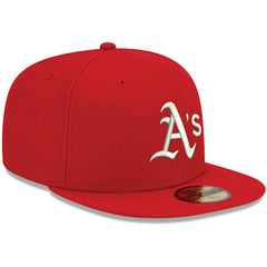 Athletics New Era White Logo 59FIFTY Fitted Hat for sale