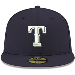 Texas Rangers New Era White Logo 59FIFTY Fitted Hat Outlet