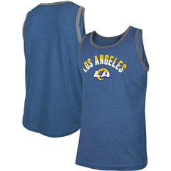 Los Angeles Rams New Era Ringer Tri-Blend Tank Top - Heathered Royal - NFL