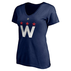 Tom Wilson Washington Capitals Fanatics Women's Authentic Stack Name & Number V-Neck T-Shirt - Navy | Fanatics Lifestyle