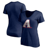 Arizona Diamondbacks Women's Red White and Team V-Neck T-Shirt for sale