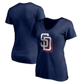 San Diego Padres Women's Red White and Team V-Neck T-Shirt Online
