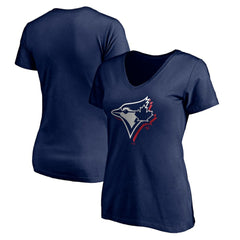 Toronto Blue Jays Women's Red White and Team V-Neck T-Shirt Online