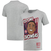 Mitchell & Ness Isiah Thomas Detroit Pistons Youth Hardwood Classics King of the Court Player T-Shirt Gray