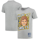 Mitchell & Ness Rik Smits Indiana Pacers Youth Hardwood Classics King of the Court Player T-Shirt Gray