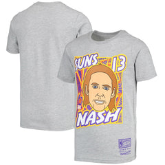 Mitchell & Ness Steve Nash Phoenix Suns Youth Hardwood Classics King of the Court Player T-Shirt Gray