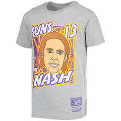 Mitchell & Ness Steve Nash Phoenix Suns Youth Hardwood Classics King of the Court Player T-Shirt Gray