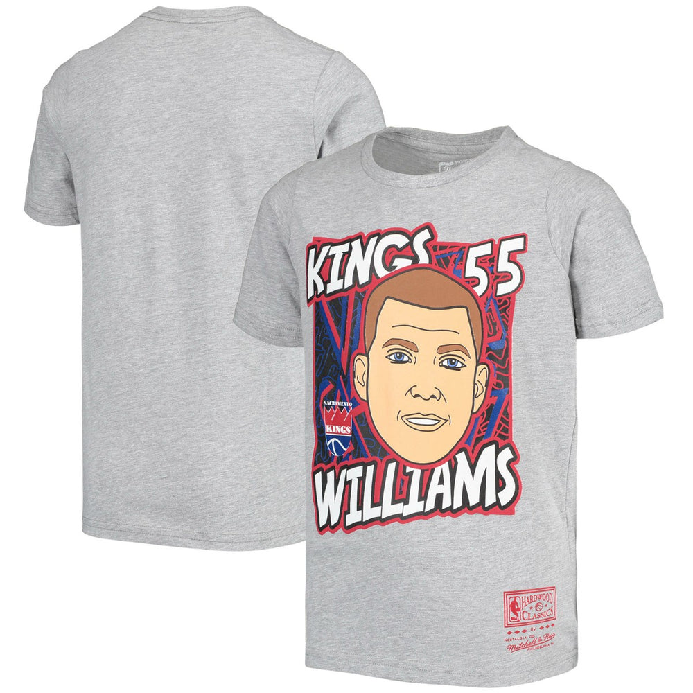 Mitchell & Ness Jason Williams Sacramento Kings Youth Hardwood Classics King of the Court Player T-Shirt Gray