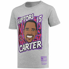 Mitchell & Ness Vince Carter Toronto Raptors Youth Hardwood Classics King of the Court Player T-Shirt Gray
