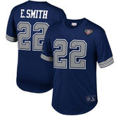 Emmitt Smith Dallas Cowboys Retired Player Name & Number Mesh Top - Navy - Mitchell & Ness