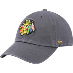 Chicago Blackhawks '47 Clean Up Adjustable Hat - Charcoal | 47 brand online