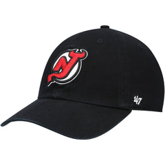 New Jersey Devils '47 Primary Logo Clean Up Adjustable Hat - Black | 47 brand discount