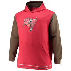 Tampa Bay Buccaneers Big & Tall Block Party Pullover Hoodie - Red/Pewter - Fanatics