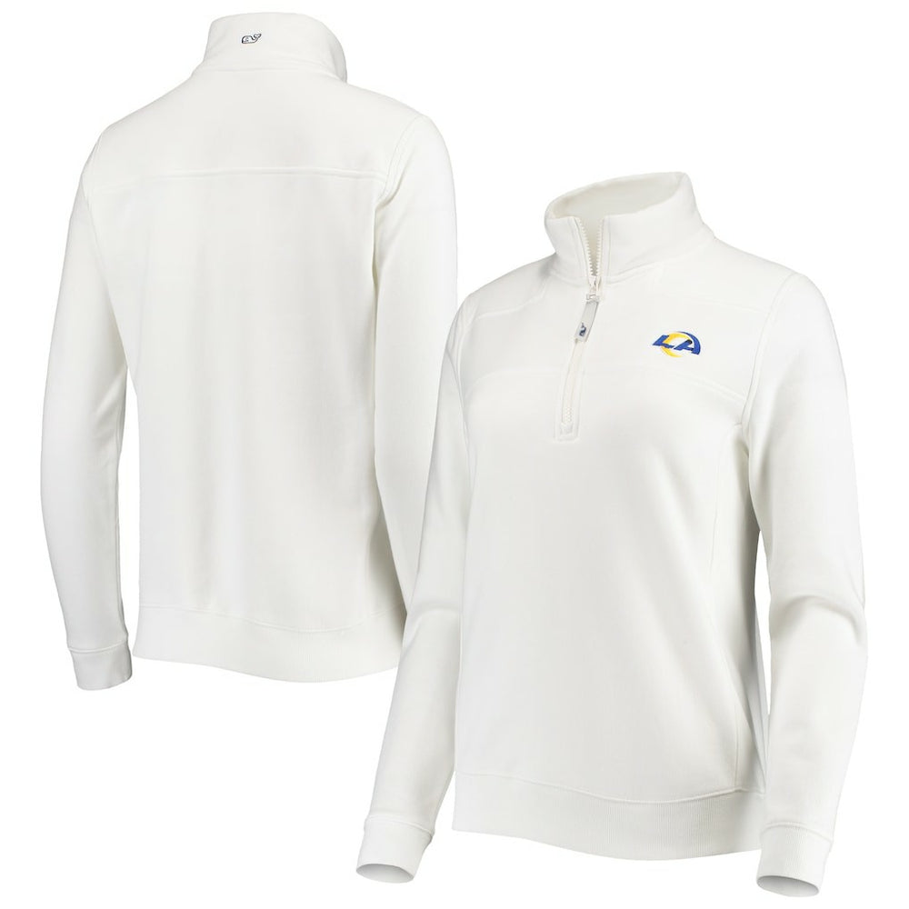 Los Angeles Rams Vineyard Vines Women's Shep Shirt Quarter-Zip Sweatshirt - White - NFL