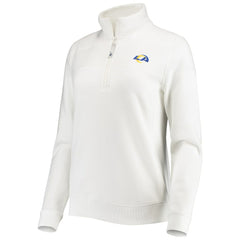 Los Angeles Rams Vineyard Vines Women's Shep Shirt Quarter-Zip Sweatshirt - White - NFL