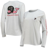 Atlanta Falcons Vineyard Vines Women's Helmet Long Sleeve T-Shirt - White - NFL