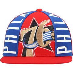 Mitchell & Ness Philadelphia 76ers Hardwood Classics Big Face Callout Snapback Hat Red