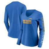 Los Angeles Chargers Women's Slogan V-Neck Long Sleeve T-Shirt - Powder Blue - Fanatics