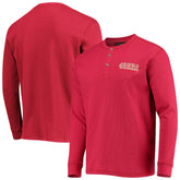 San Francisco 49ers Dunbrooke Logo Maverick Thermal Henley Long Sleeve T-Shirt - Scarlet - NFL