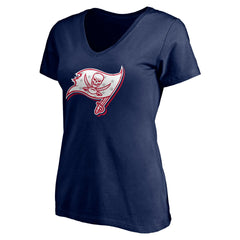Tampa Bay Buccaneers Women's Red White and Team V-Neck T-Shirt - Navy - NFL