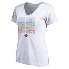 New York Islanders Women's City Pride V-Neck T-Shirt - White | NHL near me