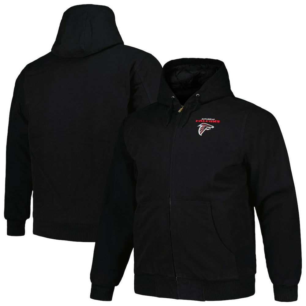 Atlanta Falcons Dunbrooke Big & Tall Dakota Canvas Hoodie Full-Zip Jacket - Black - NFL