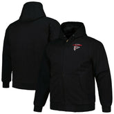 Atlanta Falcons Dunbrooke Big & Tall Dakota Canvas Hoodie Full-Zip Jacket - Black - NFL