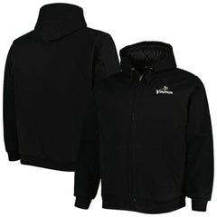 Minnesota Vikings Dunbrooke Big & Tall Dakota Canvas Hoodie Full-Zip Jacket - Black - NFL