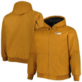 Detroit Lions Dunbrooke Big & Tall Dakota Canvas Hoodie Full-Zip Jacket - Tan - NFL