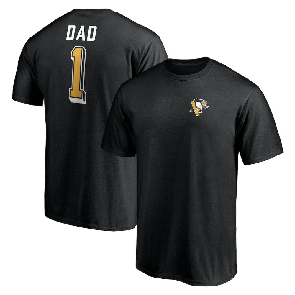 Pittsburgh Penguins Number One Dad Logo T-Shirt - Black | NHL Lifestyle
