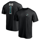 San Jose Sharks Number One Dad Logo T-Shirt - Black | NHL Clearance