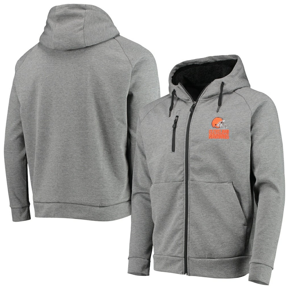 Cleveland Browns Dunbrooke Shag Tri-Blend Full-Zip Raglan Hoodie - Charcoal - NFL