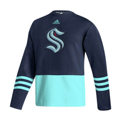 Seattle Kraken adidas Logo AEROREADY Pullover Sweater - Deep Sea Blue | Adidas Clearance