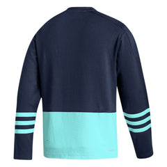 Seattle Kraken adidas Logo AEROREADY Pullover Sweater - Deep Sea Blue | Adidas Clearance