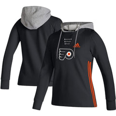 Philadelphia Flyers adidas Women's Skate Lace AEROREADY Pullover Hoodie - Black | Adidas near me