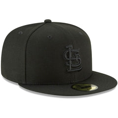 St. Louis Cardinals New Era Black on Black 59FIFTY Fitted Hat Outlet