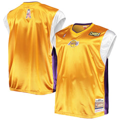 Mitchell & Ness Los Angeles Lakers Hardwood Classics Big & Tall On-Court Shooting V-Neck Shirt Gold/Purple