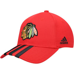 Chicago Blackhawks adidas Locker Room Three Stripe Adjustable Hat - Red | Adidas online